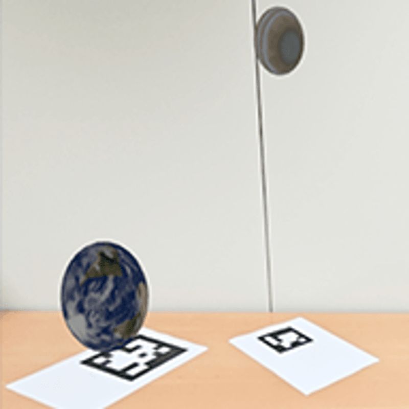 Augmented reality objects anchored to printed fiducial markers